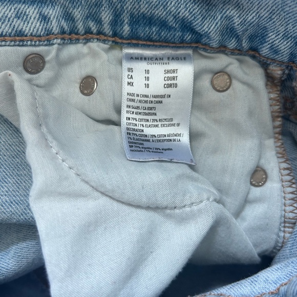 AE Stretch Super High-Waisted Ripped Ankle Straight Jean Size 10 short - Picture 6 of 8